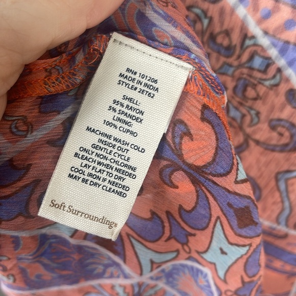 Soft Surroundings Daydreams Topper Kimono Floral Boho Festival Sz S - Picture 12 of 13